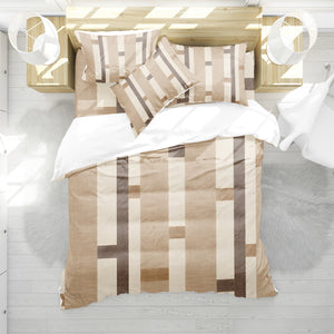 Contemporary Earth & Loom Geometry Duvet Cover Set - Print 11