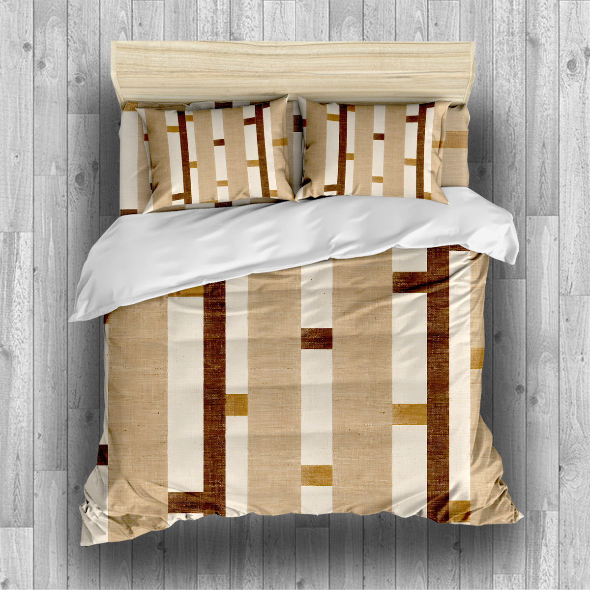 Contemporary Earth & Loom Geometry Duvet Cover Set - Print 7