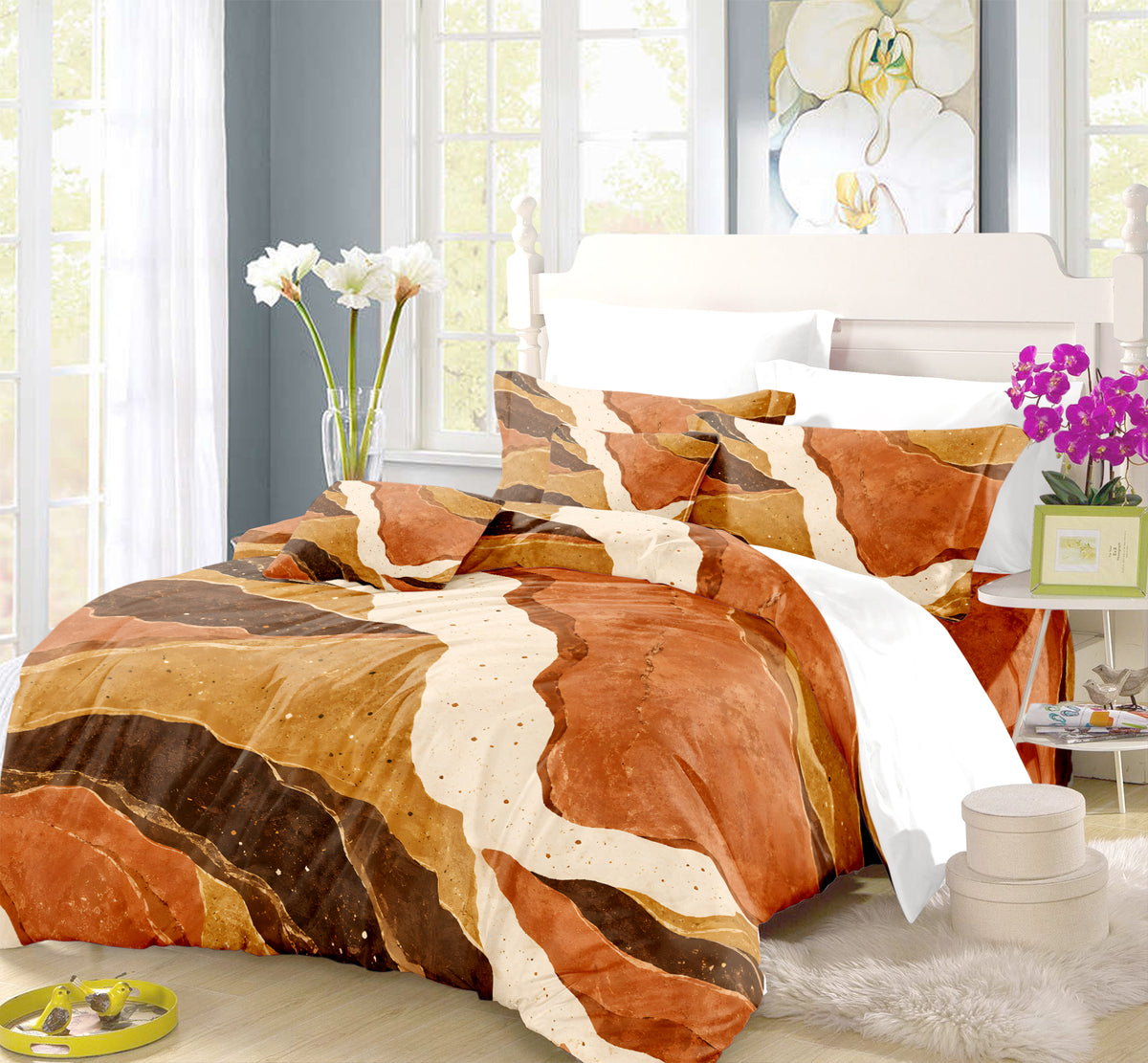Contemporary Earth & Loom Geometry Duvet Cover Set - Print 18