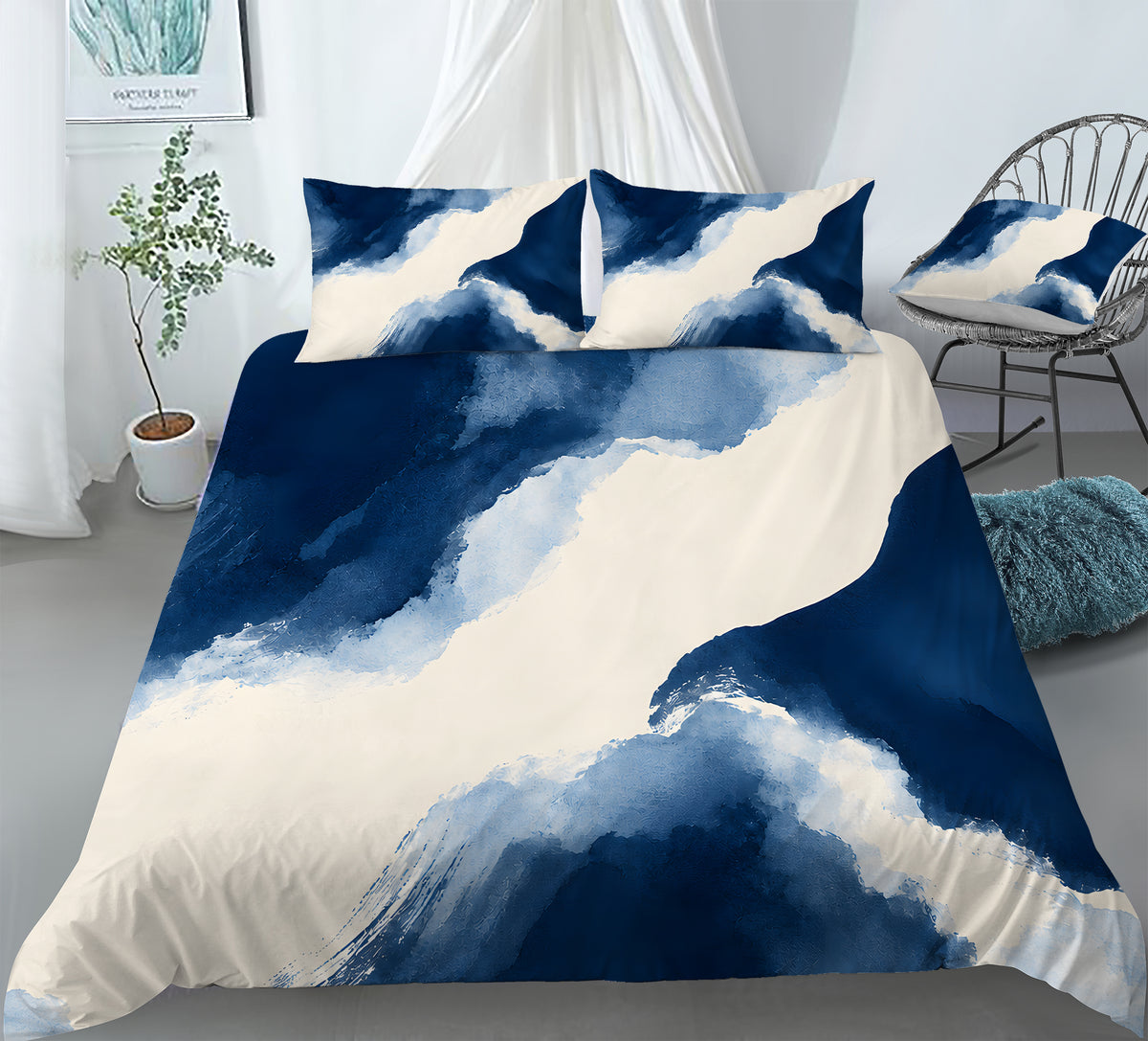 Contemporary Earth & Loom Geometry Duvet Cover Set - Print 21