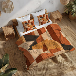 Contemporary Earth & Loom Geometry Duvet Cover Set - Print 26