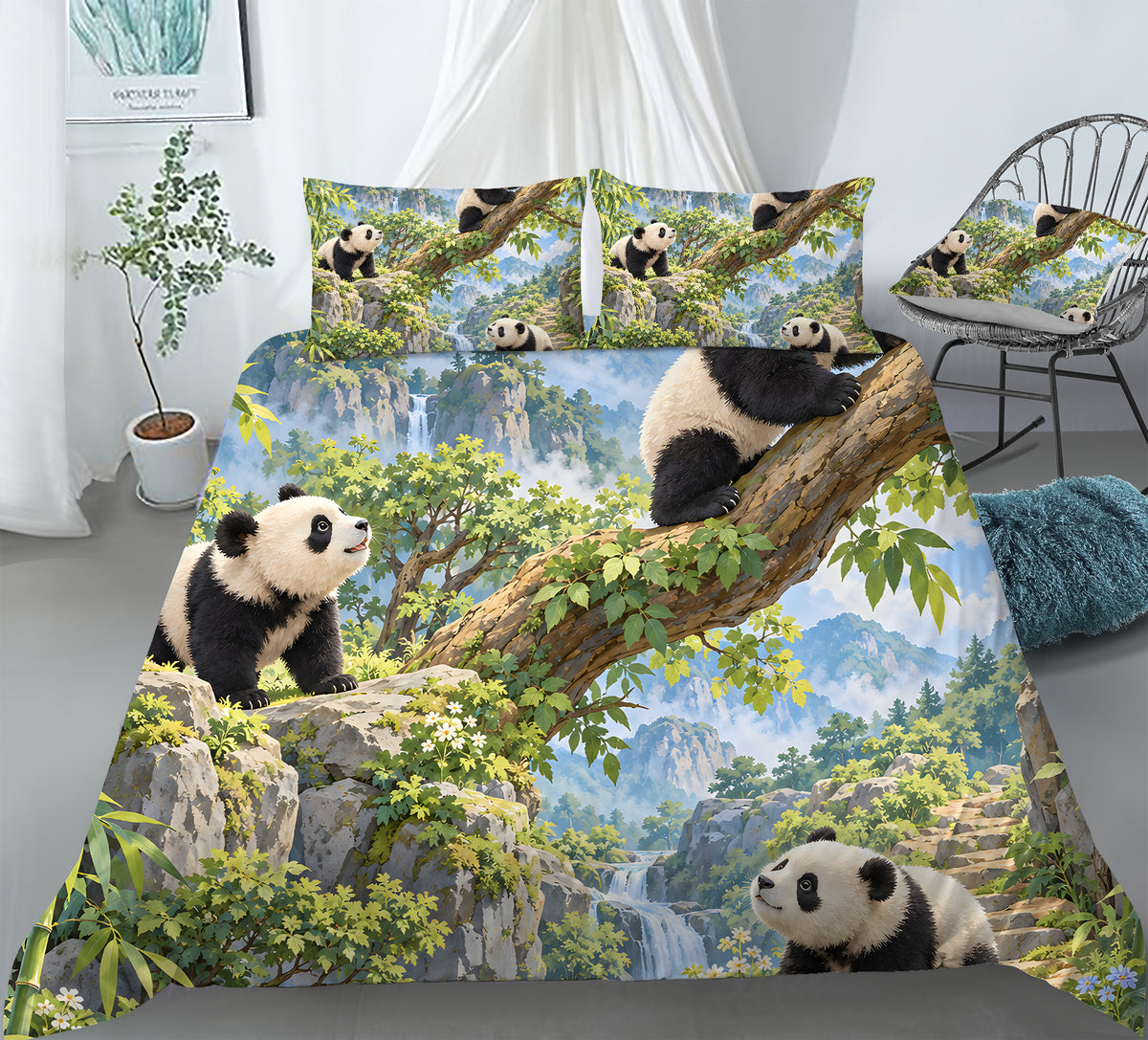 Panda Kids Story & Play Duvet Cover Set - Print 9