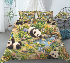 Panda Kids Story & Play Duvet Cover Set - Print 15