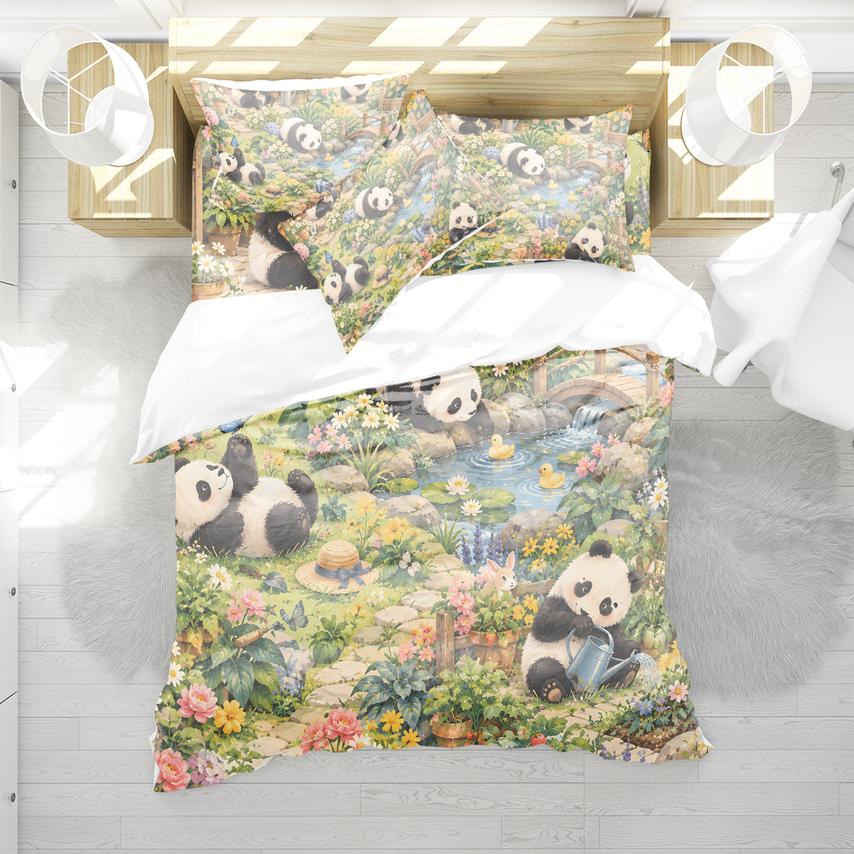 Panda Kids Story & Play Duvet Cover Set - Print 17
