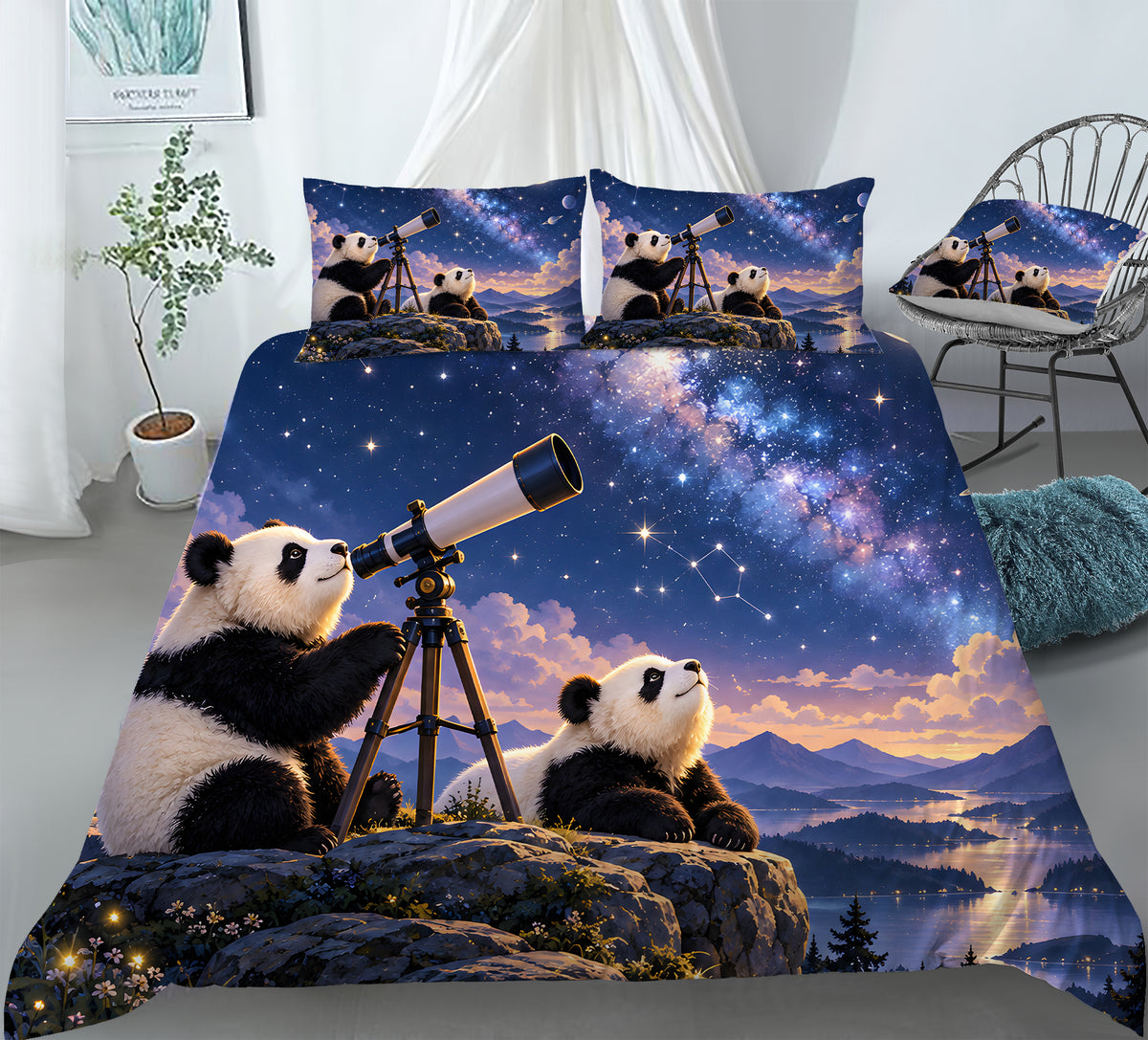 Panda Kids Story & Play Duvet Cover Set - Print 21