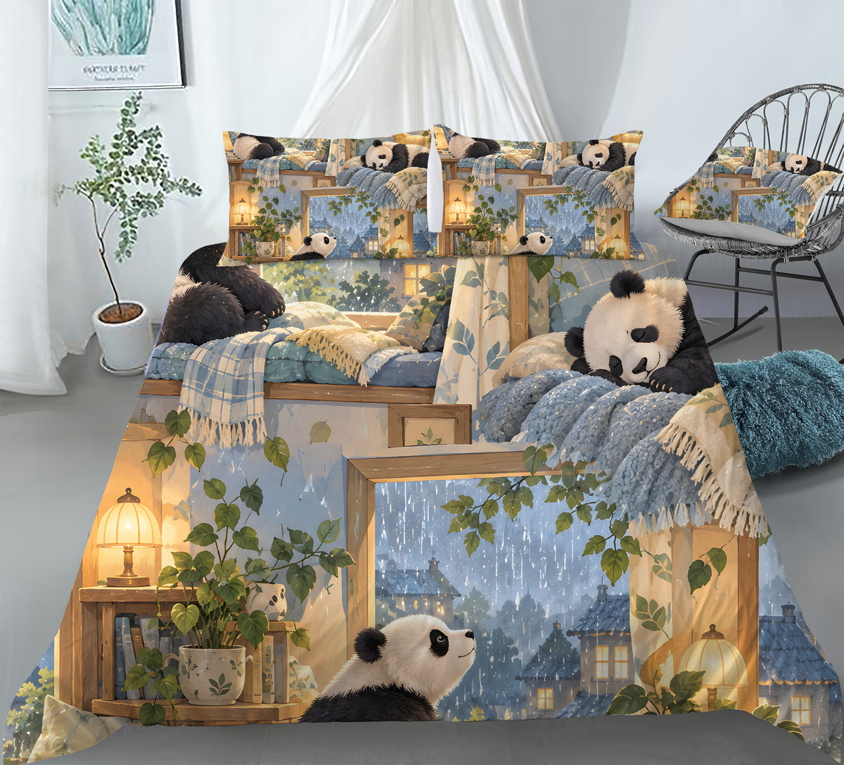 Panda Kids Story & Play Duvet Cover Set - Print 27