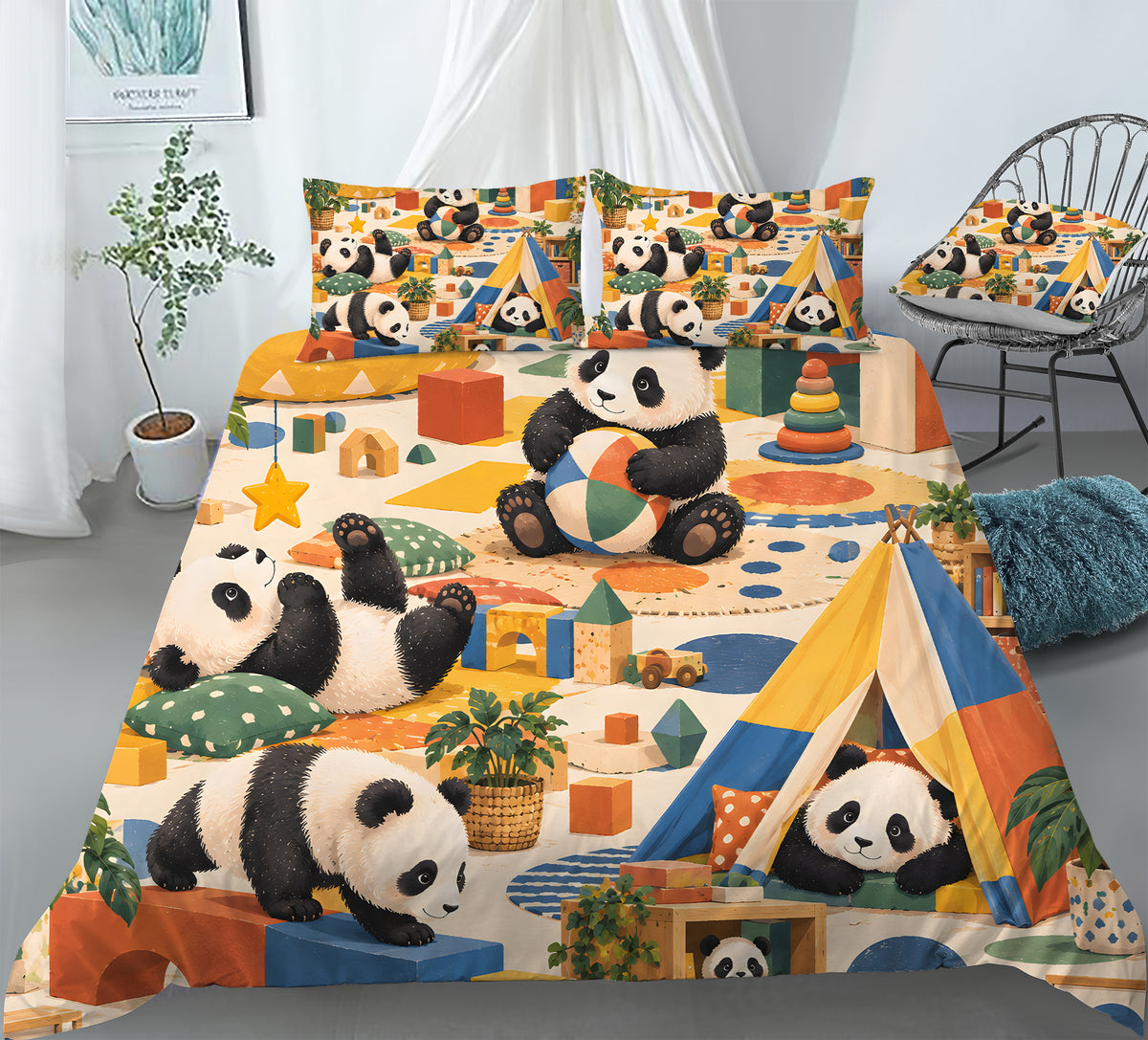 Panda Kids Story & Play Duvet Cover Set - Print 33