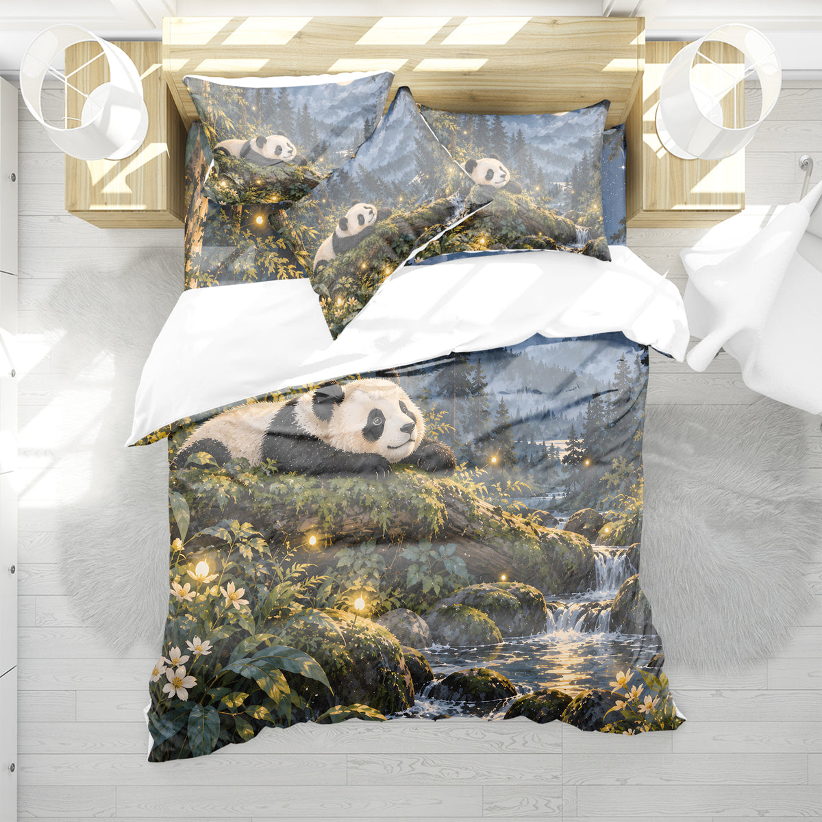 Panda Adult Nature & Quiet Home Duvet Cover Set - Print 23