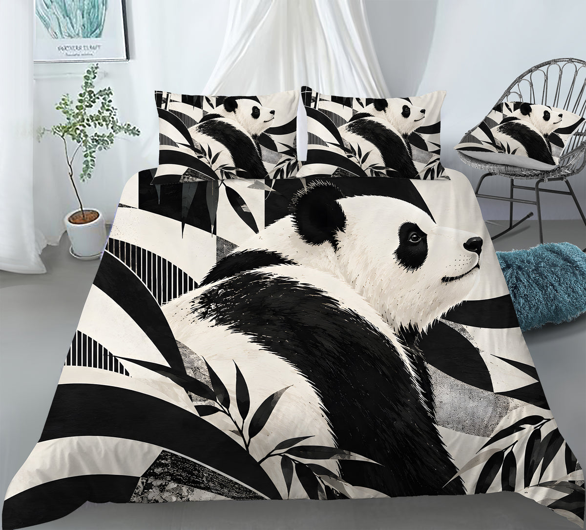 Panda Adult Nature & Quiet Home Duvet Cover Set - Print 27