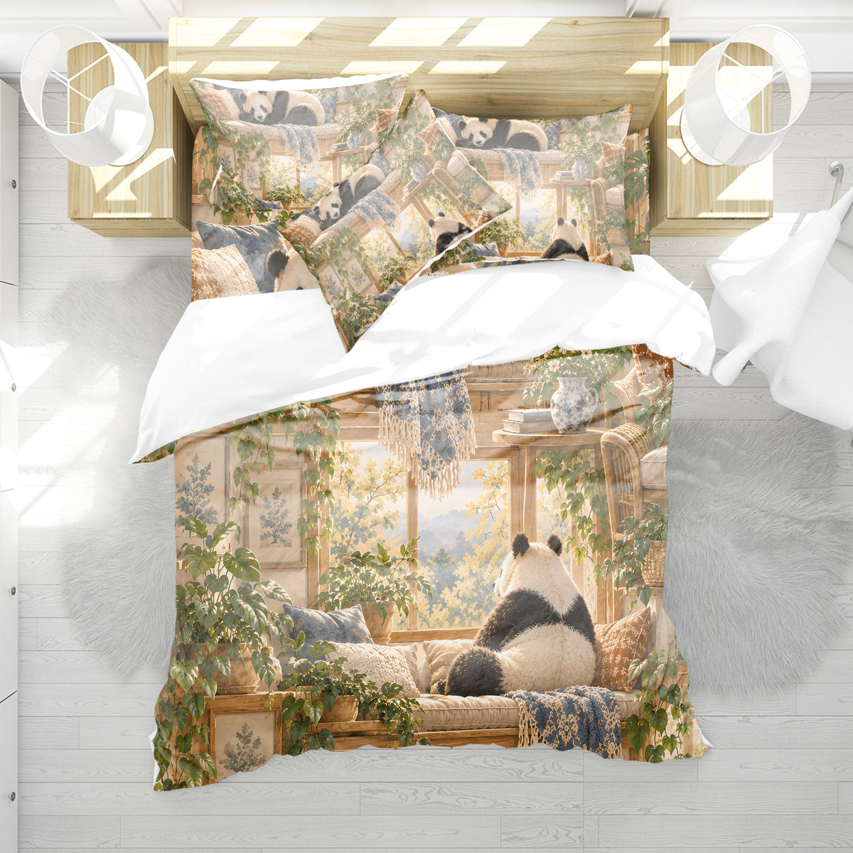 Panda Adult Nature & Quiet Home Duvet Cover Set - Print 35