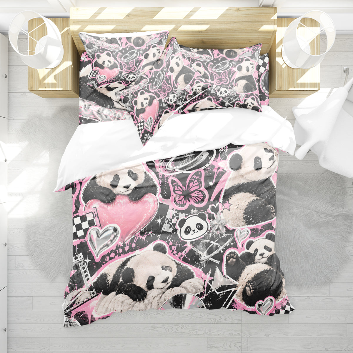 Panda × American Interest Culture Duvet Cover Set - Print 5