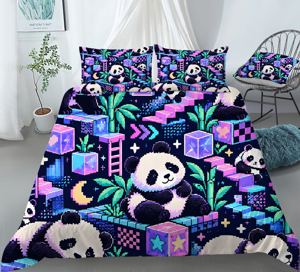 Panda × American Interest Culture Duvet Cover Set - Print 9