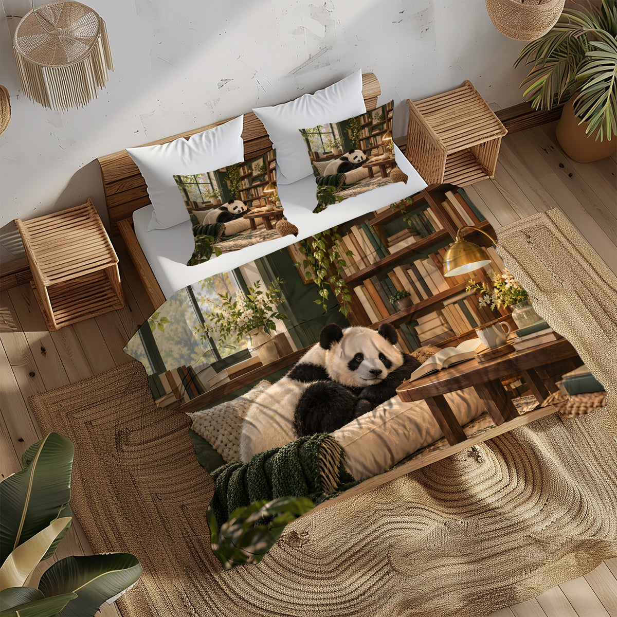 Panda × American Interest Culture Duvet Cover Set - Print 14