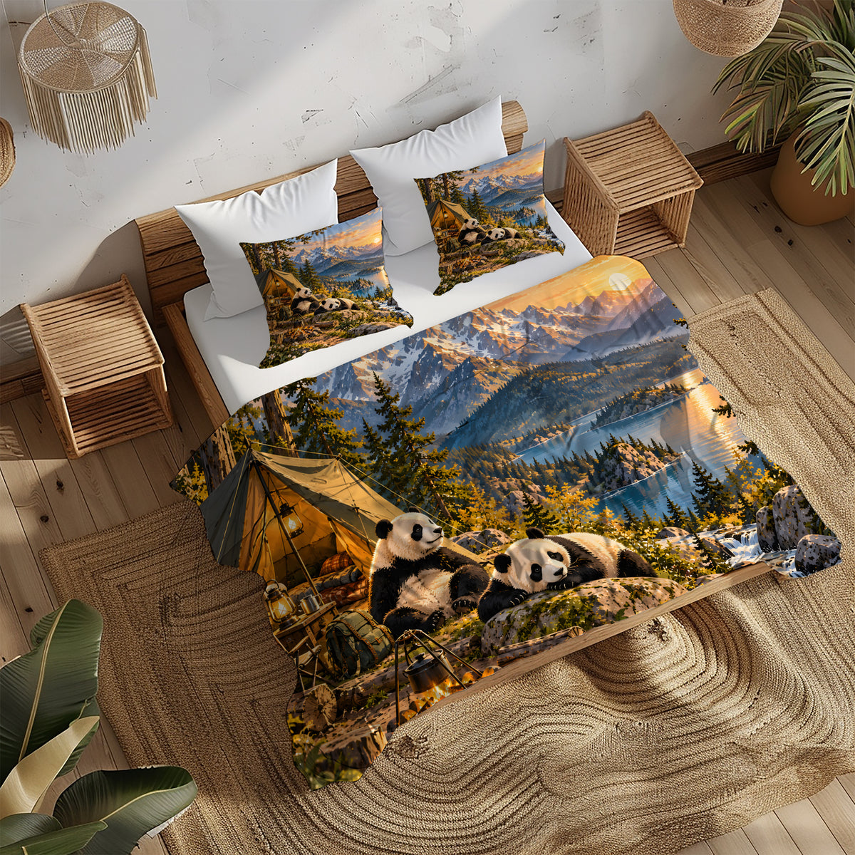 Panda × American Interest Culture Duvet Cover Set - Print 20