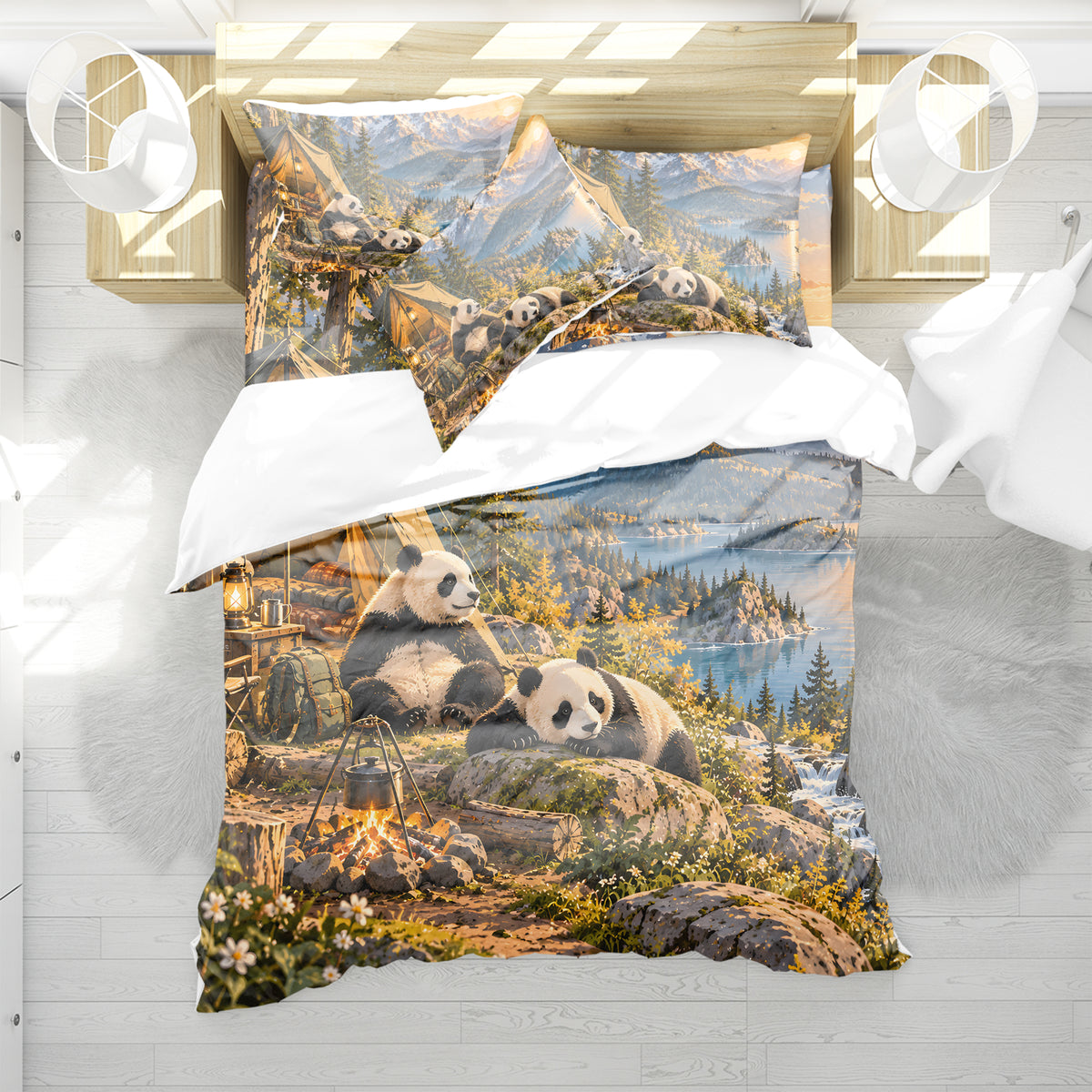 Panda × American Interest Culture Duvet Cover Set - Print 23