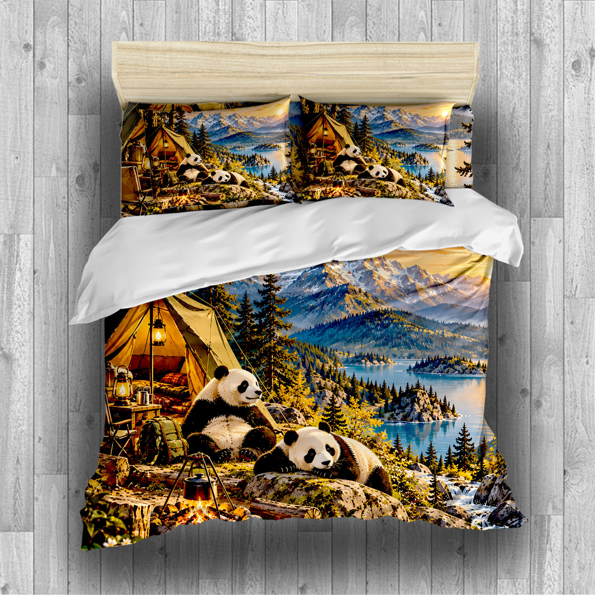 Panda × American Interest Culture Duvet Cover Set - Print 19