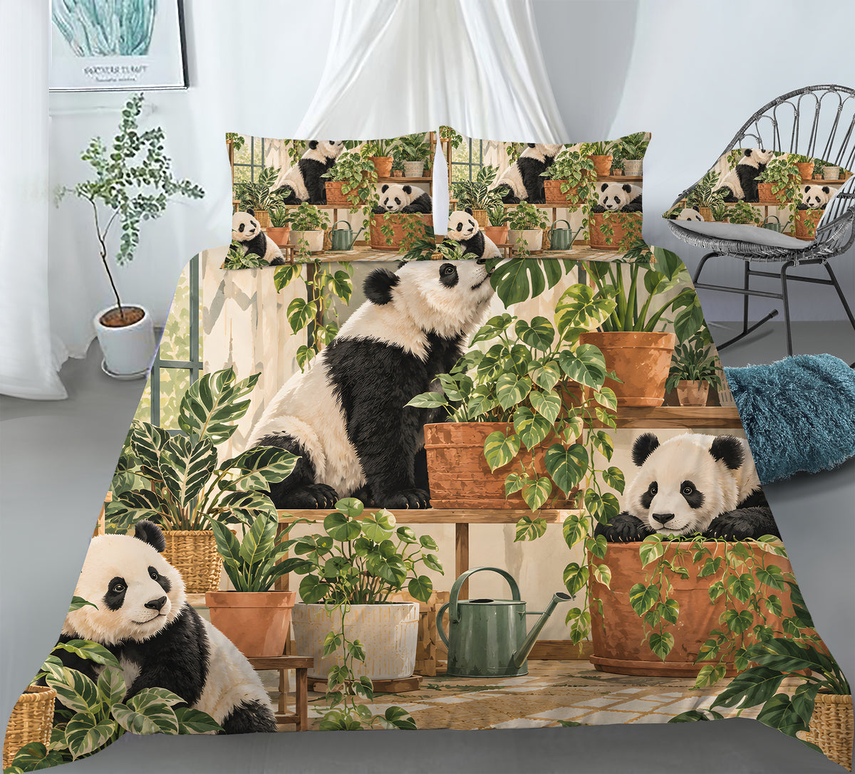 Panda × American Interest Culture Duvet Cover Set - Print 27