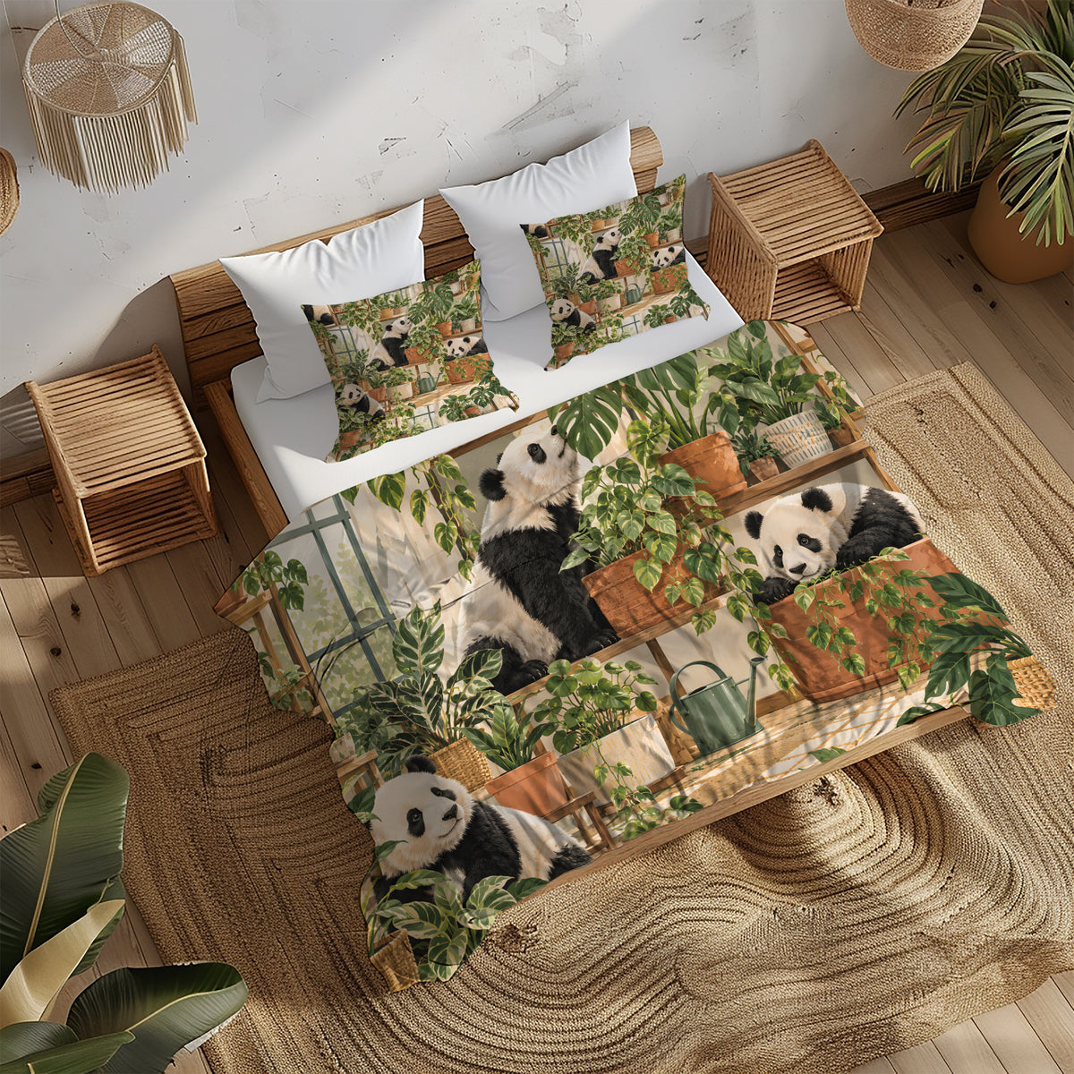 Panda × American Interest Culture Duvet Cover Set - Print 26