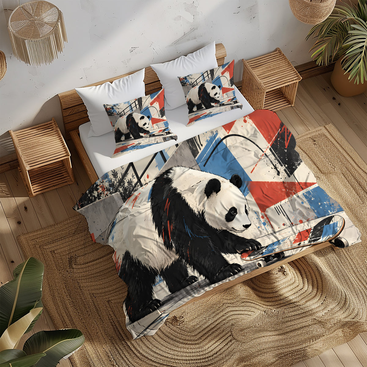 Panda × American Interest Culture Duvet Cover Set - Print 32