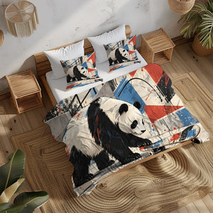 Panda × American Interest Culture Duvet Cover Set - Print 32