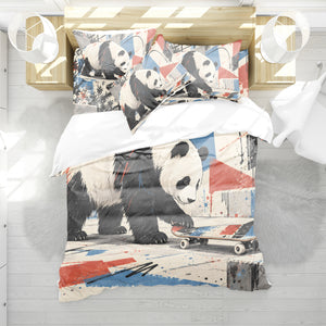 Panda × American Interest Culture Duvet Cover Set - Print 35