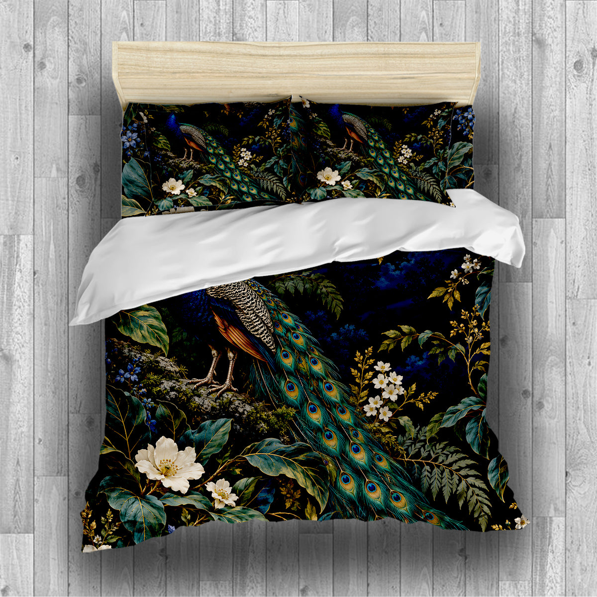 Regal Peacock Duvet Cover Set - Print 7