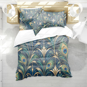 Regal Peacock Duvet Cover Set - Print 17