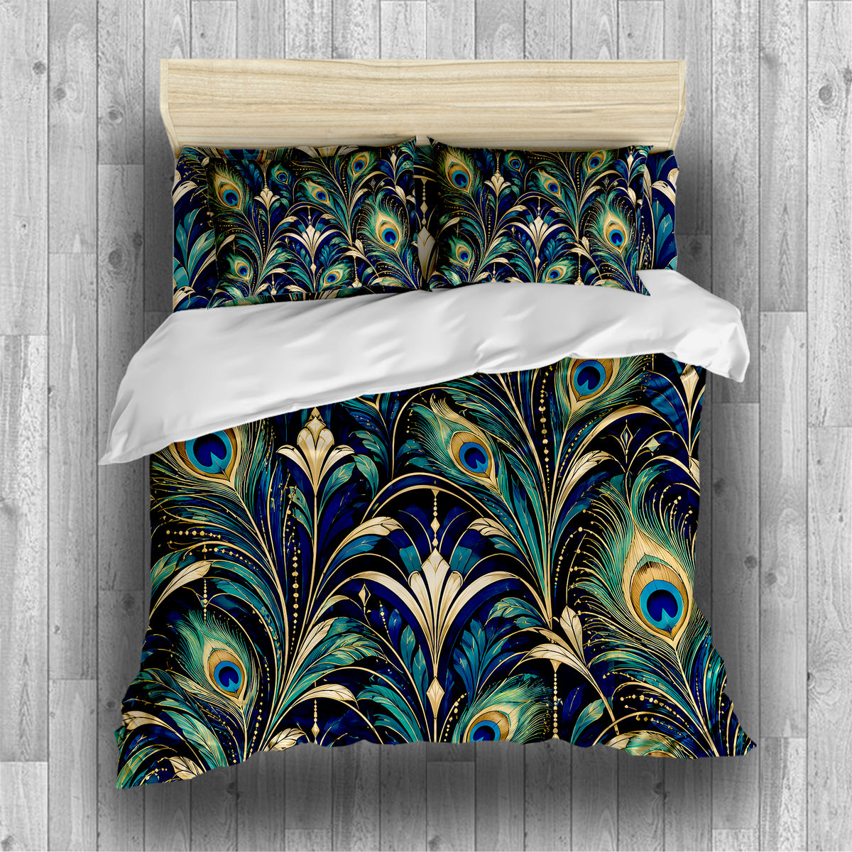 Regal Peacock Duvet Cover Set - Print 13