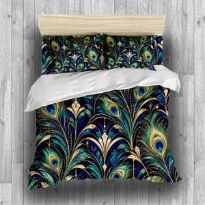 Regal Peacock Duvet Cover Set - Print 13