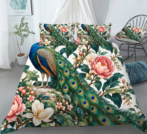 Regal Peacock Duvet Cover Set - Print 21