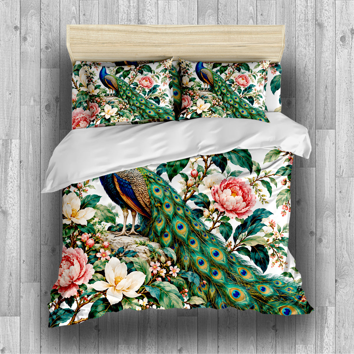 Regal Peacock Duvet Cover Set - Print 19
