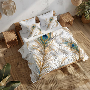 Regal Peacock Duvet Cover Set - Print 26