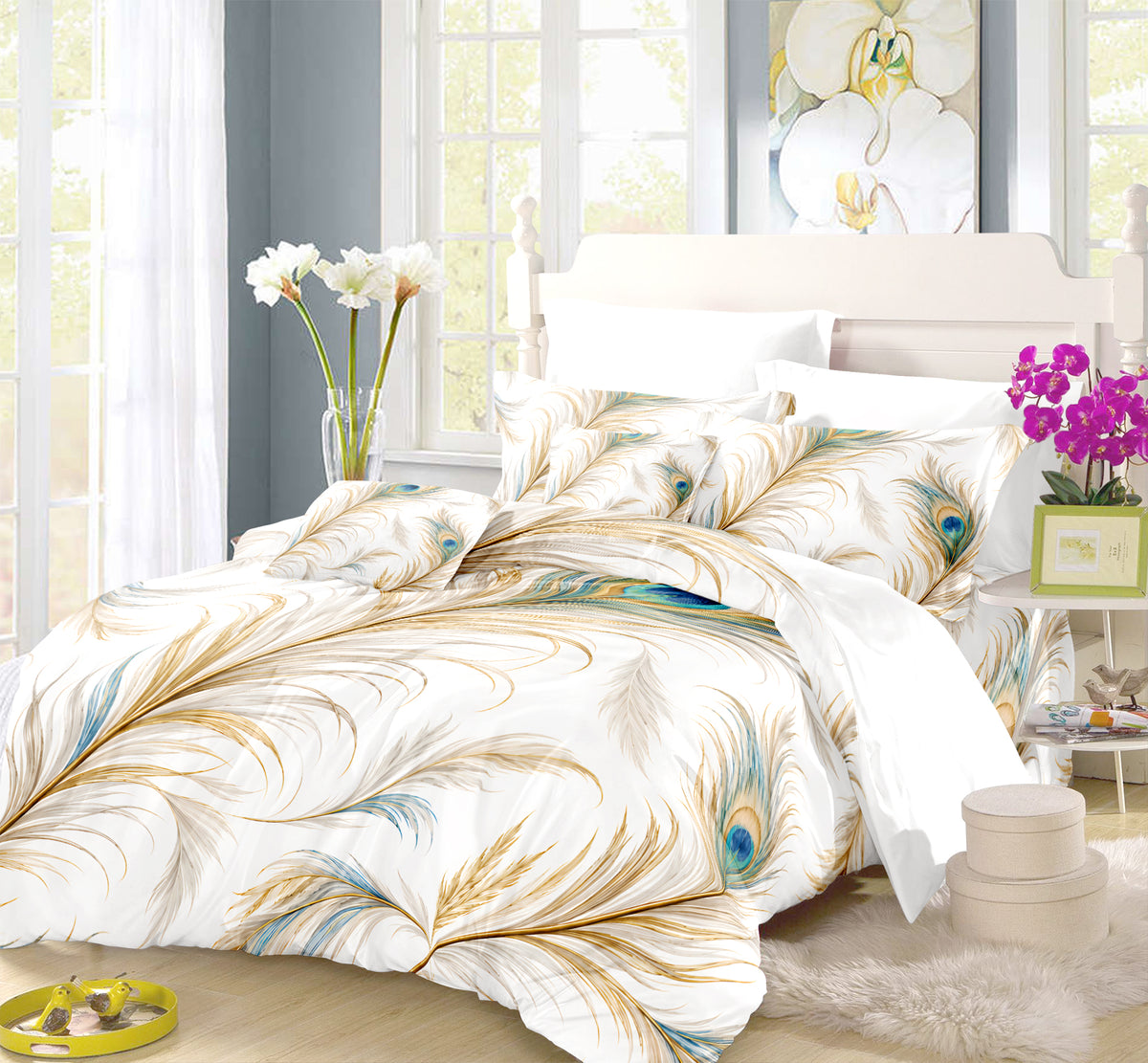Regal Peacock Duvet Cover Set - Print 30