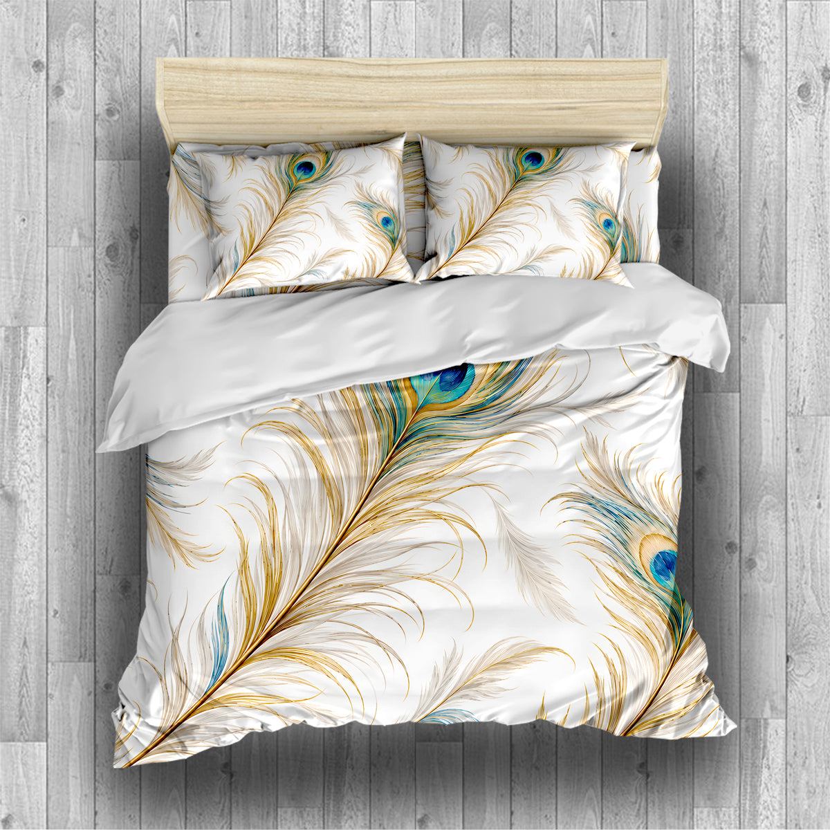 Regal Peacock Duvet Cover Set - Print 25