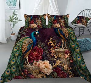 Regal Peacock Duvet Cover Set - Print 33