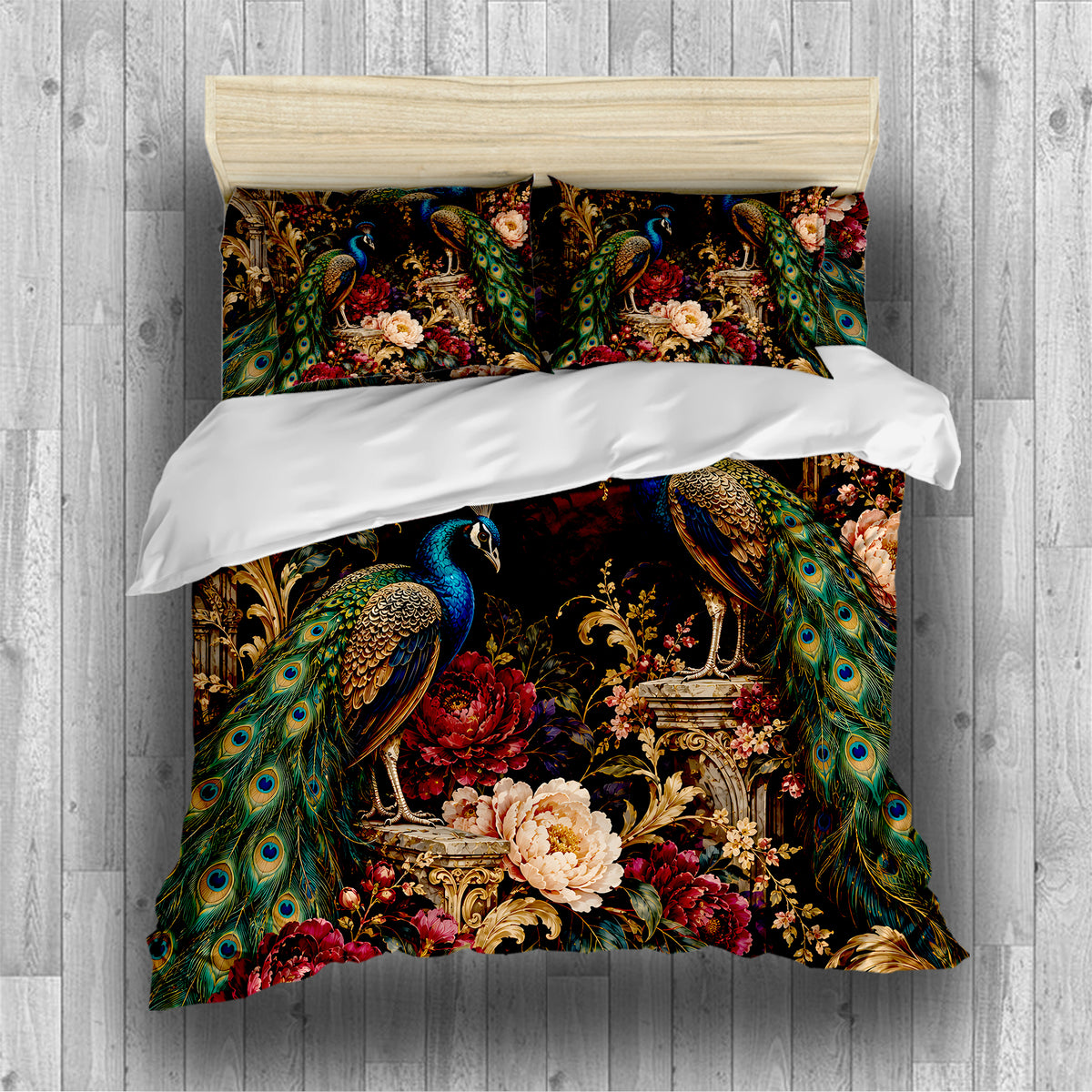Regal Peacock Duvet Cover Set - Print 31