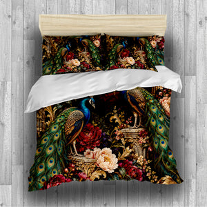 Regal Peacock Duvet Cover Set - Print 31