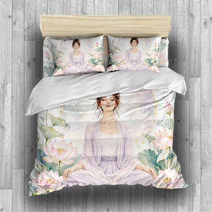Yoga Meditation Energy Duvet Cover Set - Print 1