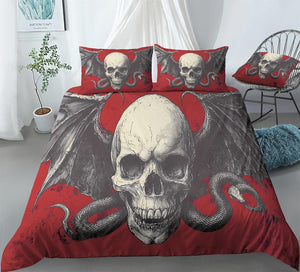 Exquisite Blue Butterfly Skeleton Bedding Vintage Skeleton Duvet Cover Set - Print 7