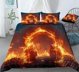 Modern Music Music Headphones Bedding Music Lover Duvet Cover Set - Print 1