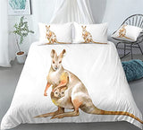 Cartoon Kangaroo Bedding Kangaroo Australia Animals Duvet Cover Set - Print 1