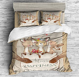 Cute Cartoon Animal Kangaroo Duvet Cover Set - Print 3