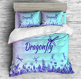 Colorful Dragonflies Bedding Aerial Spirits Dragonfly Duvet Cover Set - Print 1