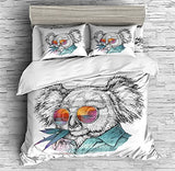 Cartoon Koala Bedding Cute Koala Wombat Duvet Cover Set - Print 1