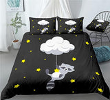 Cute Raccoon Bedding Cartoon Raccoon Animal Duvet Cover Set - Print 2