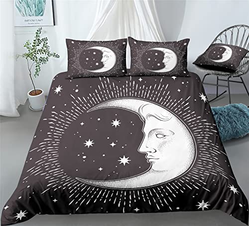 REALIN Mystical Constellations Duvet Cover Set Universe Divination Bedding Girl Boy Kids Bed Sets 2/3/4PCS Quilt Covers/Sheets/Pillow Shams,Twin/Full/Queen/King (A,Twin-172x218cm-3PCS)