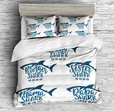 Sharks Bedding Cute Shark Decoration Cartoon Shark Duvet Cover Set - Print 2