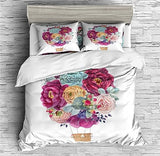 Hand-Painted Cactus Bedding Succulent Plants Green Plants Duvet Cover Set - Print 2