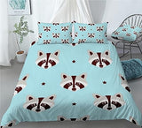 Raccoon Bedding Baby Raccoon Small Animal Jungle Duvet Cover Set - Print 2