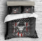 American Flag Slogan Bedding Vintage Flag Print Duvet Cover Set - Print 2